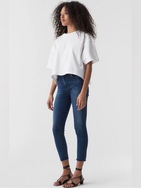 Agolde Sophie High Rise Crop Skinny Jean w/ Raw Hem - Size 28